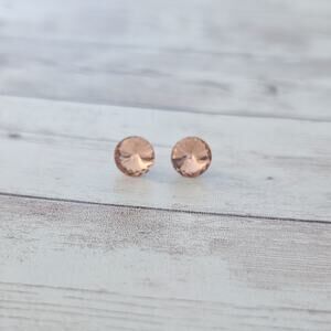 Stud Earrings Peachy Tone 3/8"